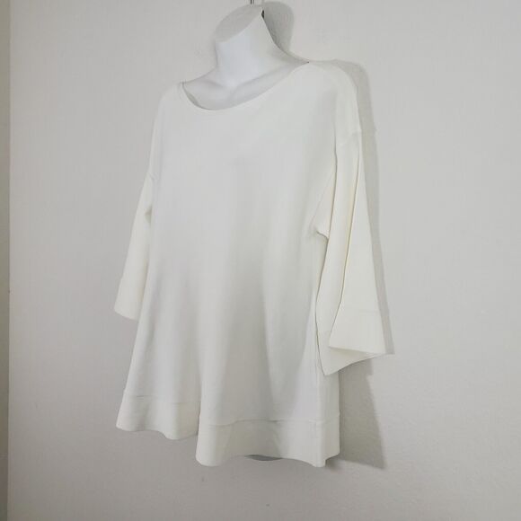 Tommy Hilfiger Women's Sweater Large Ivory Knit Flowy Lightweight Basic Minimal - Picture 6 of 9